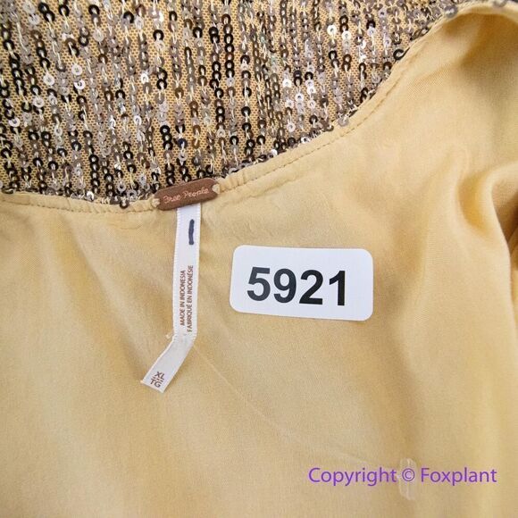 New! Free People  Lost In Your Light Sequin Tie Front Women's Top, size‎ XL - Picture 12 of 14